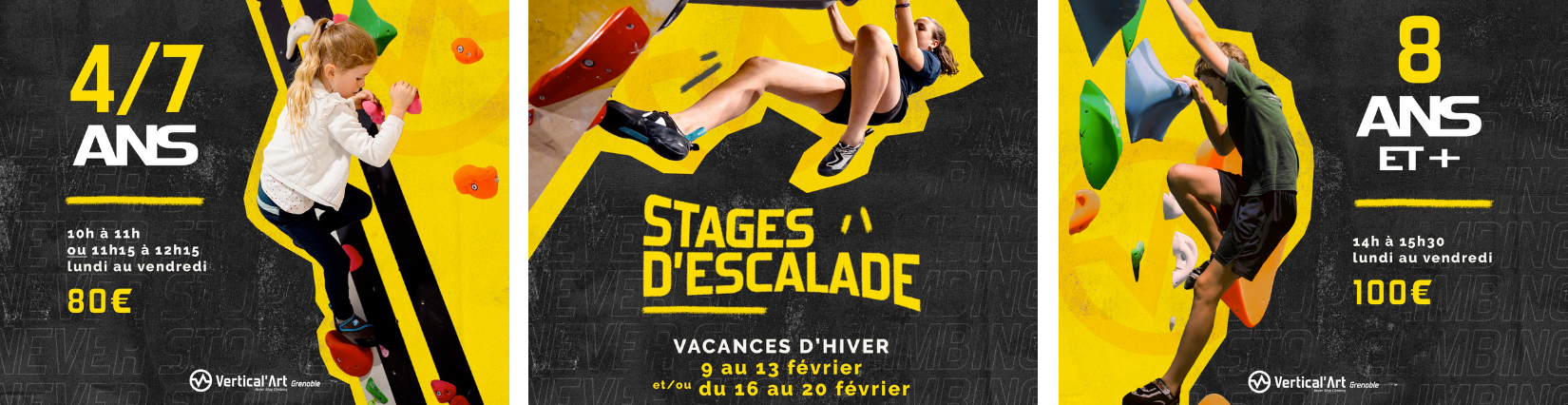 Stages Vertical'Art vacances d'hiver 2026