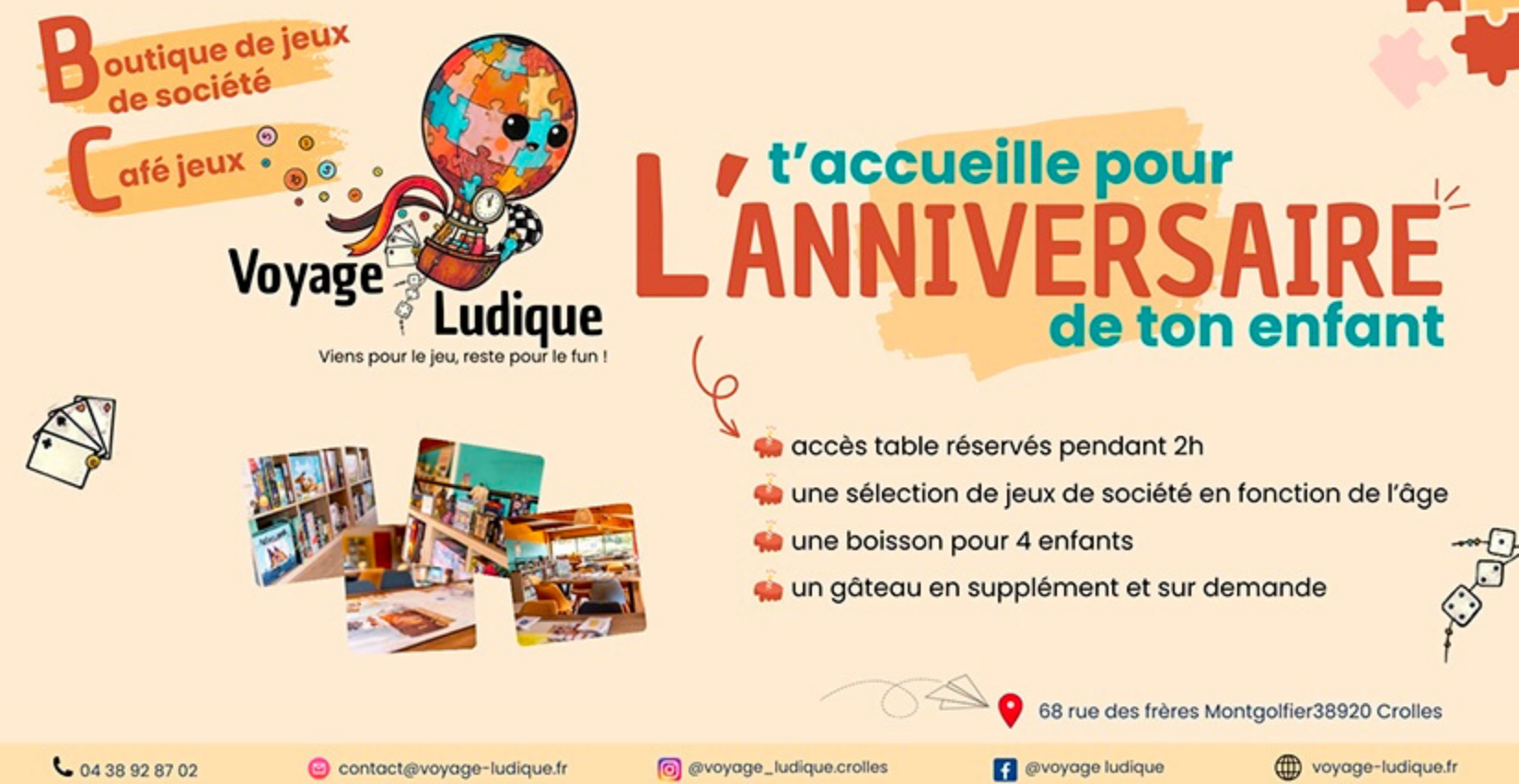 Fête ton anniversaire chez Voyage Ludique à Crolles !