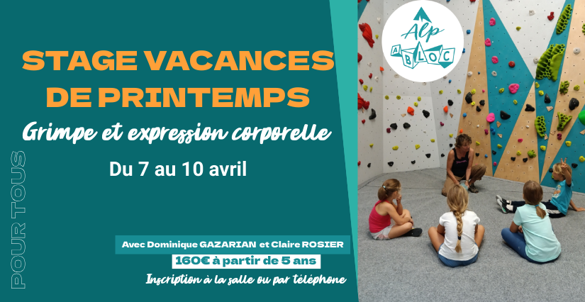 Stage d'escalade de bloc et expression corporelle chez AlpAbloc à Bourgoin-Jallieu