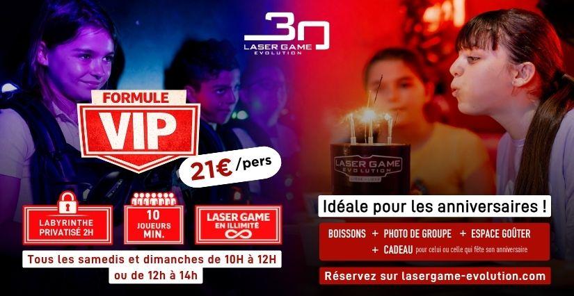Formule VIP les samedis et dimanches matins chez Laser Game Evolution à Grenoble et Saint-Martin-d'Hères