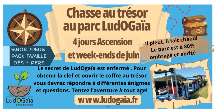 "Le secret de LudOGaïa", chasse au trésor pour toute la famille, au parc LudOGaïa à Vézeronce-Curtin