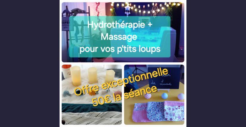 Offre promotionnelle hydrothérapie + massage enfant, chez Bambinospa à Jarrie 