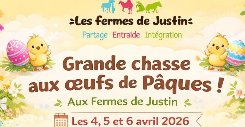Grande chasse aux oeufs de Pâques dans les Fermes de Justin, à Villette-de-Vienne, Charly et Feyzin