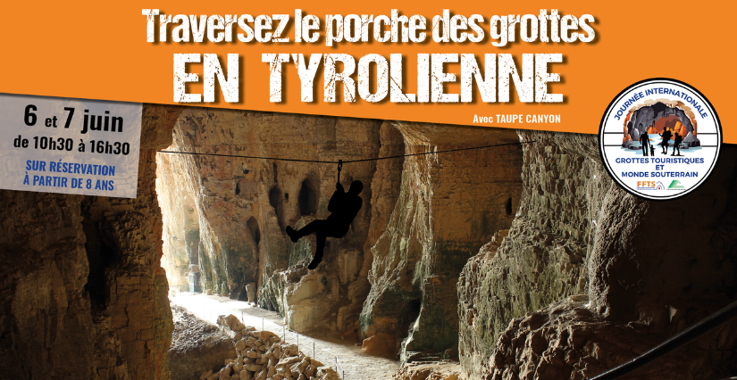 Animation tyrolienne aux Grottes de La Balme 