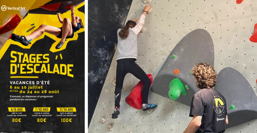Stages d'escalade de blocs pour enfants cet été chez Vertical'Art Grenoble, à Saint-Martin-d'Hères