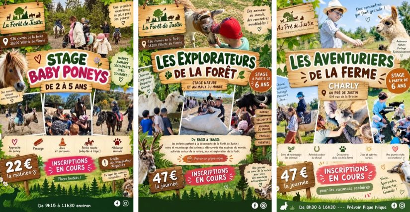 Stages nature dans les Fermes de Justin pour les vacances de la Toussaint - Villette-de-Vienne, Charly et Feyzin 