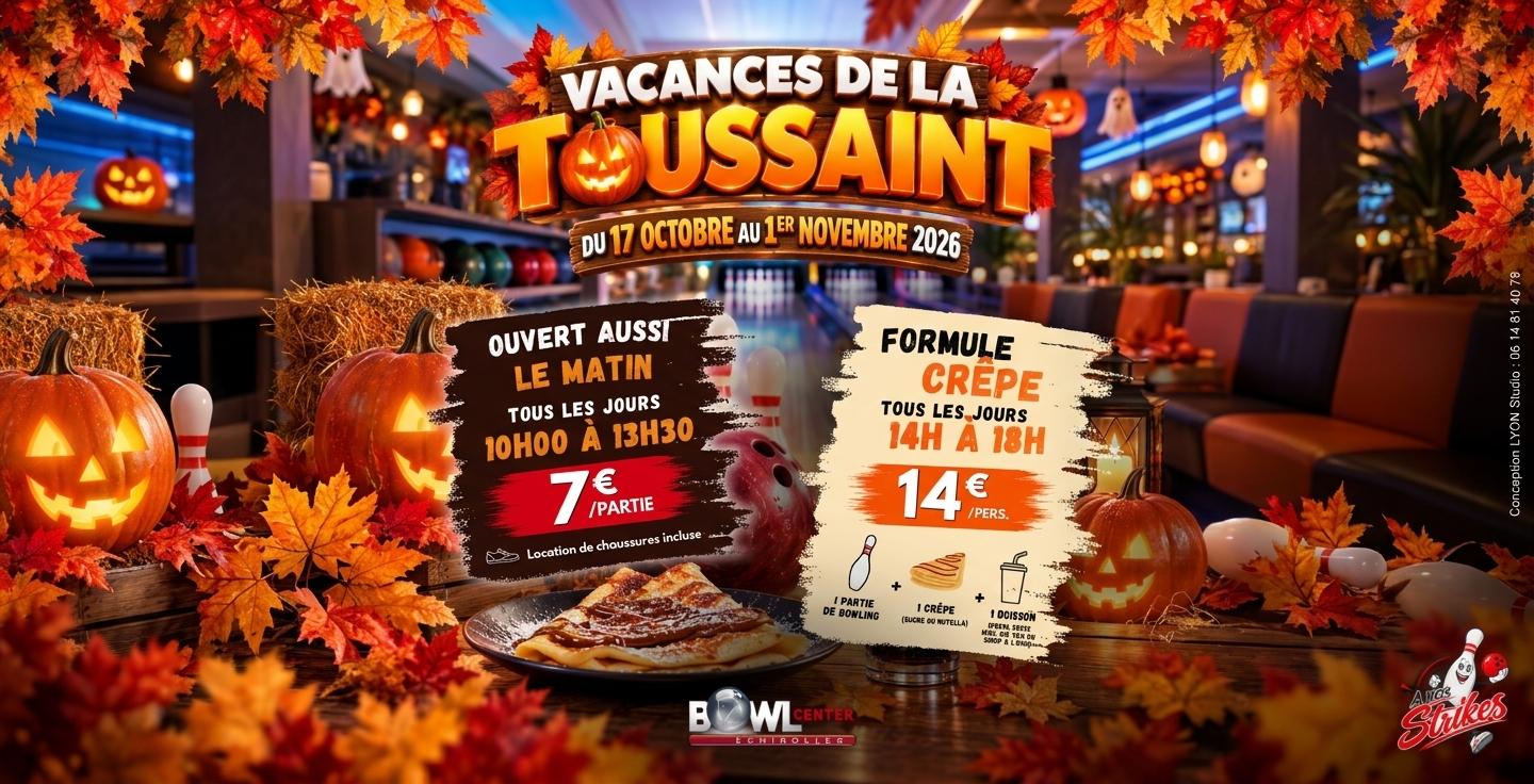 Les vacances de la Toussaint à Bowlcenter Échirolles : ouverture les matins et offre spéciale 