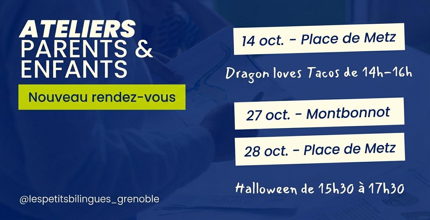 Nouveaux ateliers d'anglais parents-enfants chez les Petits Bilingues - Grenoble et Montbonnot